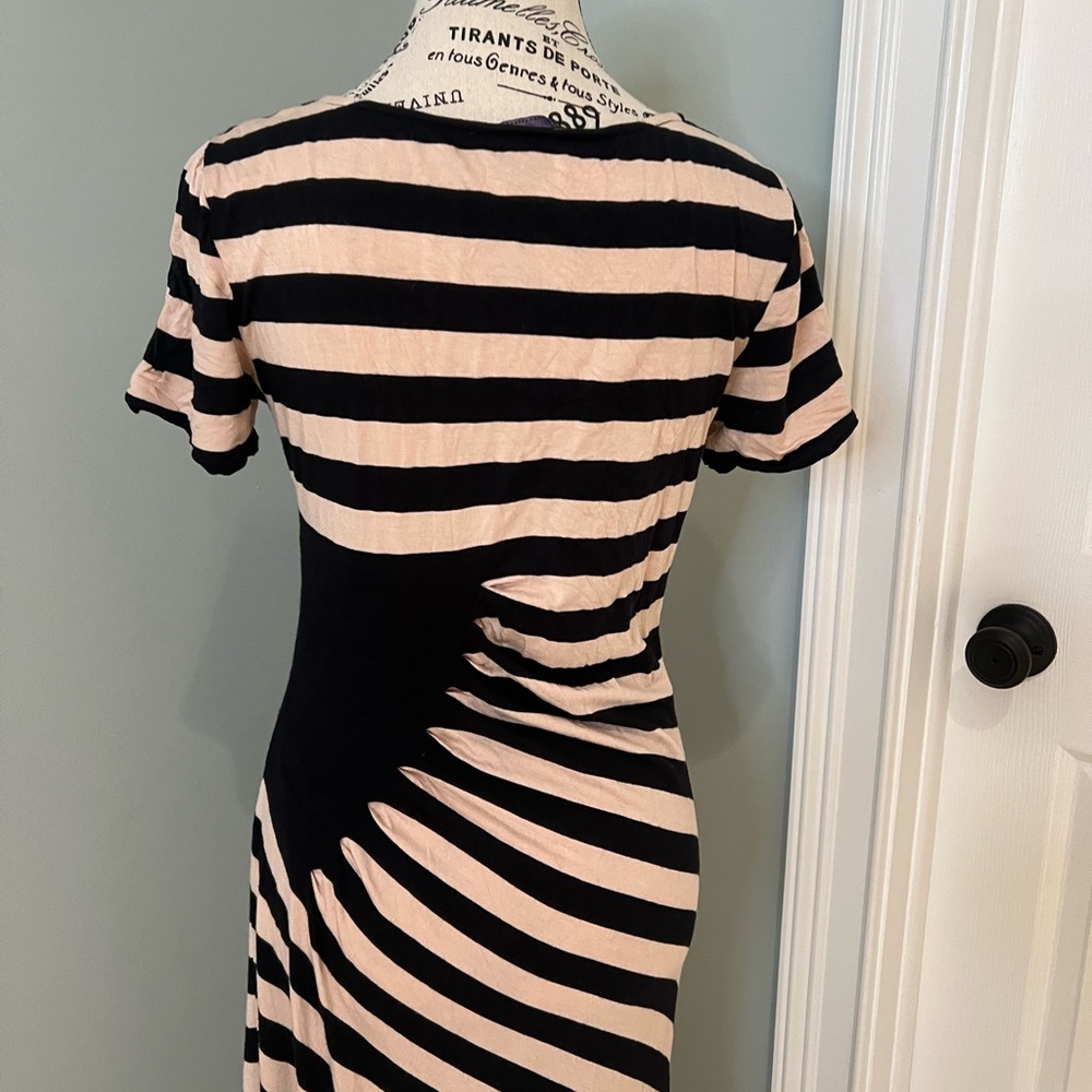 Trulli Tan and Black colorblock ruched waist maxi dress | Size M | Like New - Picture 5 of 12